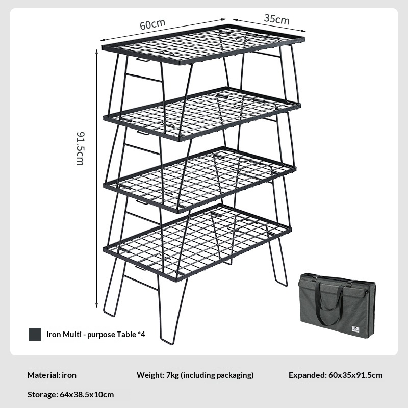 OutGearPro-T230 Wrought Iron Outdoor Folding Table