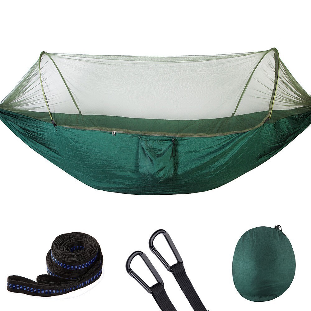 Outdoor camping automatic mosquito net anti-rollover hammock