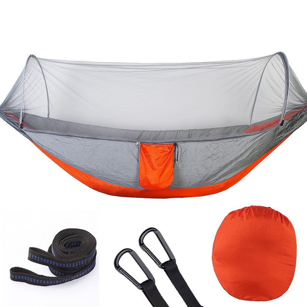 Outdoor camping automatic mosquito net anti-rollover hammock