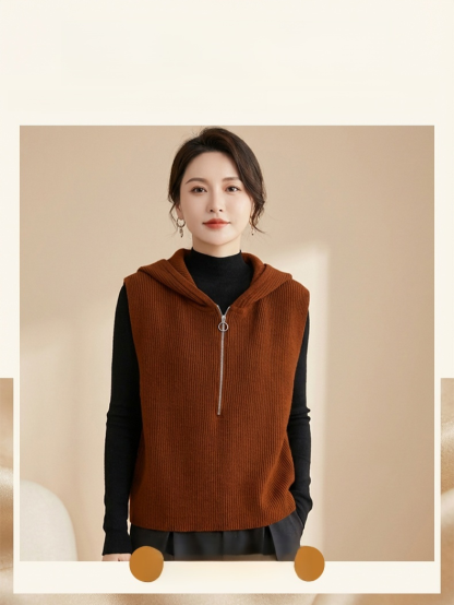 【年輕20歲】氣質顯瘦連帽馬甲