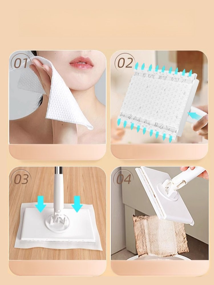 懶人自動夾布拖把洗臉巾清潔拖把免手洗衛生間