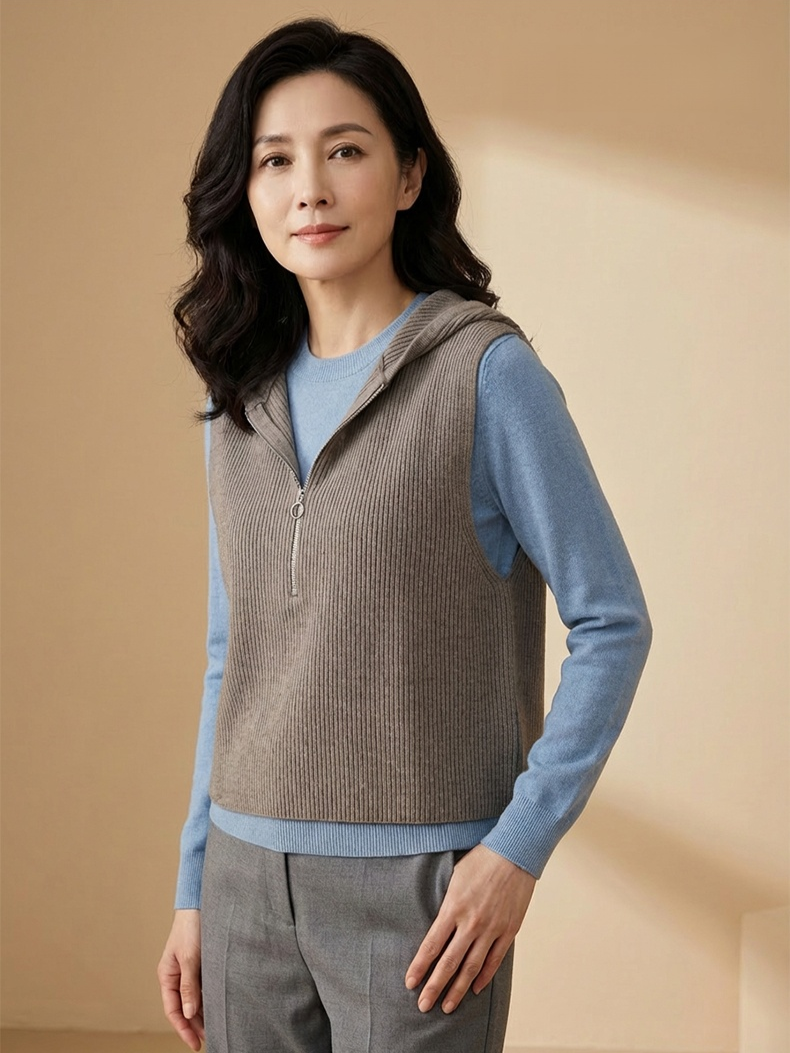 【年輕20歲】氣質顯瘦連帽馬甲