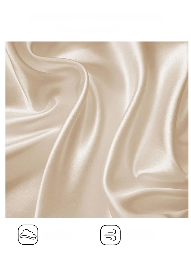 顯瘦百搭花苞V領緞面無袖襯衫