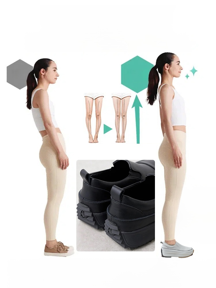 【日本足科監製】4E寬楦・拇指外翻救星｜美姿矯正搖搖鞋（視覺增高6cm）