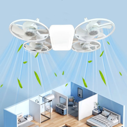 多功能四頭風扇燈具