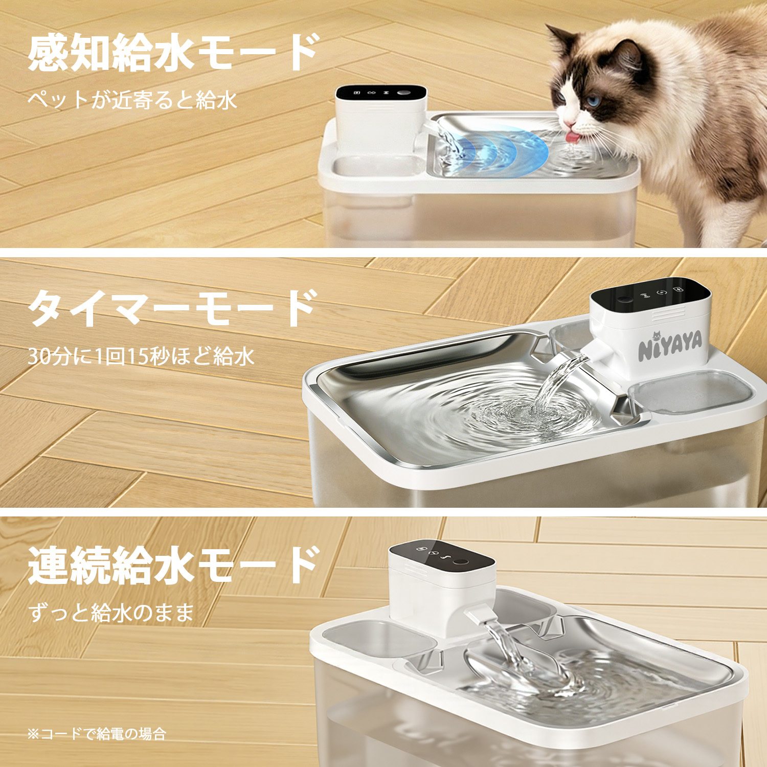 ニャ屋（Niyaya） 自動給水器 ネコ ペット用品 多重フィルター               