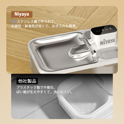 ニャ屋（Niyaya） 自動給水器 ネコ ペット用品 多重フィルター               