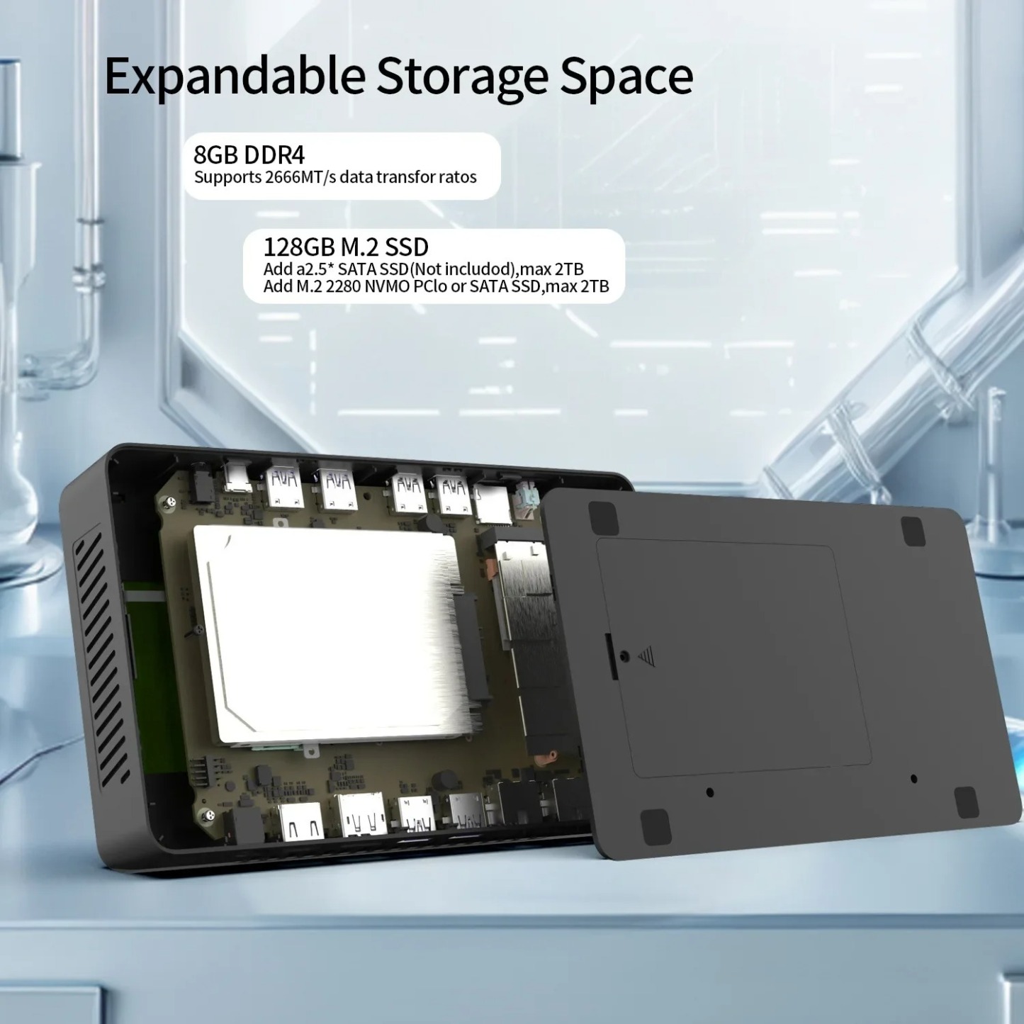 CANROGAME Q89B 8-Inch Screen Mini PC Intel N95,16GB DDR4,512GB ROM,Windows 11