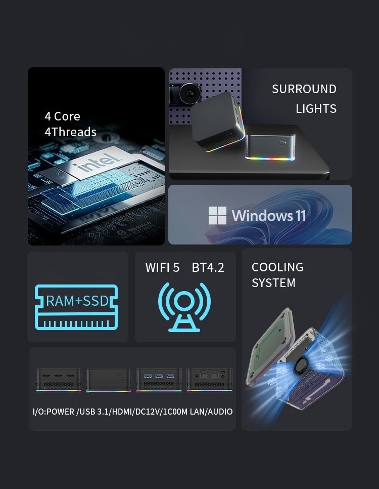 CANROGAME RC91 Intel N95 16GB DDR4,512GB ROM,Windows 11 Pro