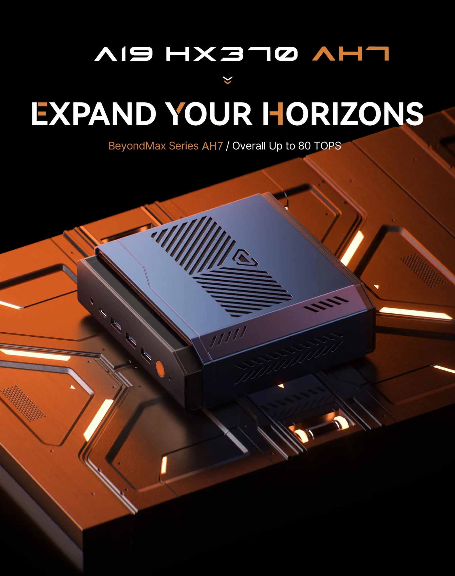 CANROGAME AH7 HX370 AI PC RADEON 890M 32GB DDR5 1TB PCIe 4.0 SSD Mini PC