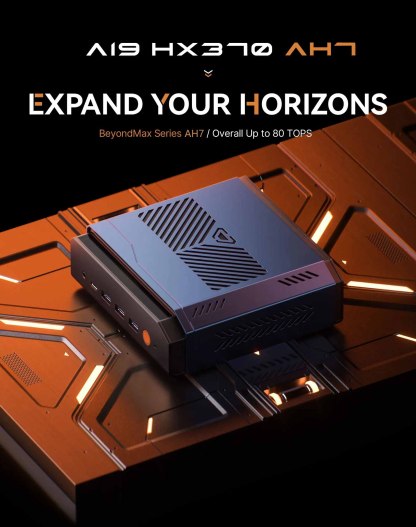 CANROGAME AH7 HX370 AI PC RADEON 890M 32GB DDR5 1TB PCIe 4.0 SSD Mini PC