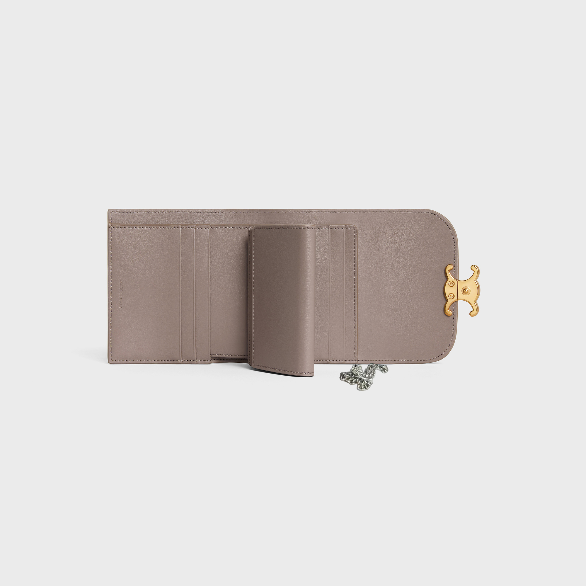 チェーンウォレット マーゴ /スモール フラップウォレット トリオンフ / シャイニーカーフスキン ぺブル