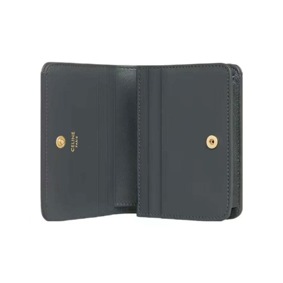 コンパクトウォレット トリオンフ / シャイニーカーフスキン すみはいいろ