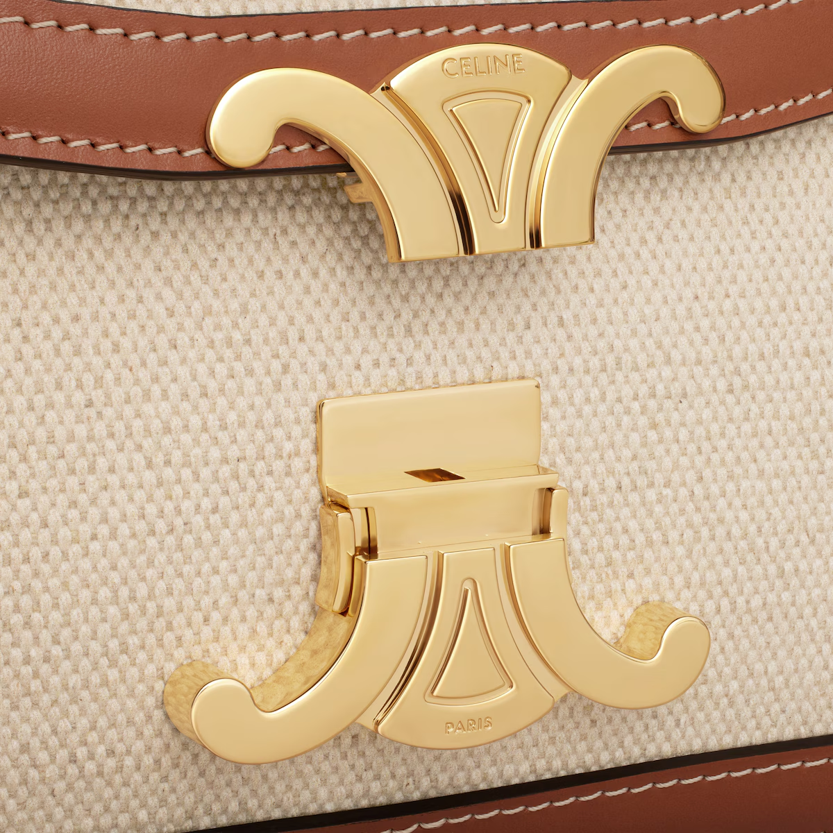 ティーン トリオンフ バッグ / テキスタイル & カーフスキン / ナチュラル / タン