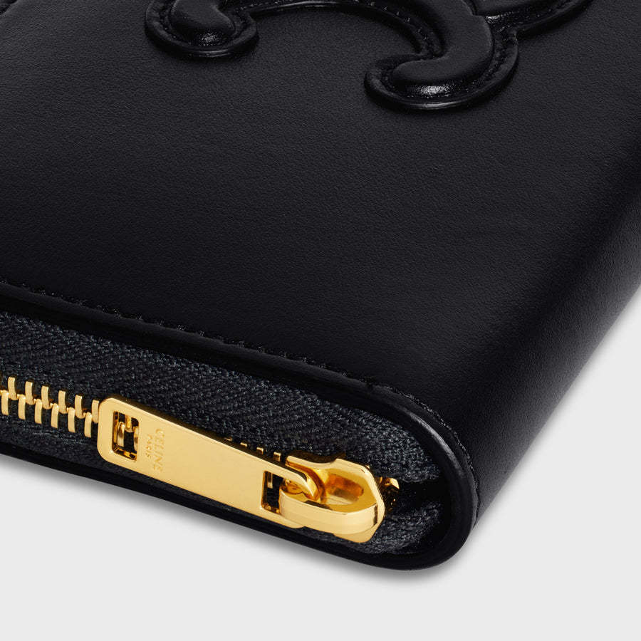 ラージ ジップウォレット キュイル トリオンフ / スムースカーフスキン ブラック