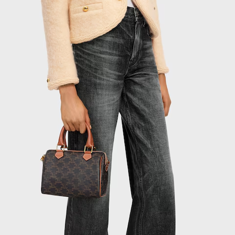 スモール ボストン / トリオンフキャンバス＆カーフスキン / タン