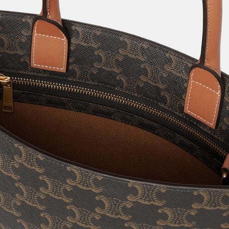 トリオンフ キャンバス スモール バーティカル カバ / キャンバス & カーフスキン タン