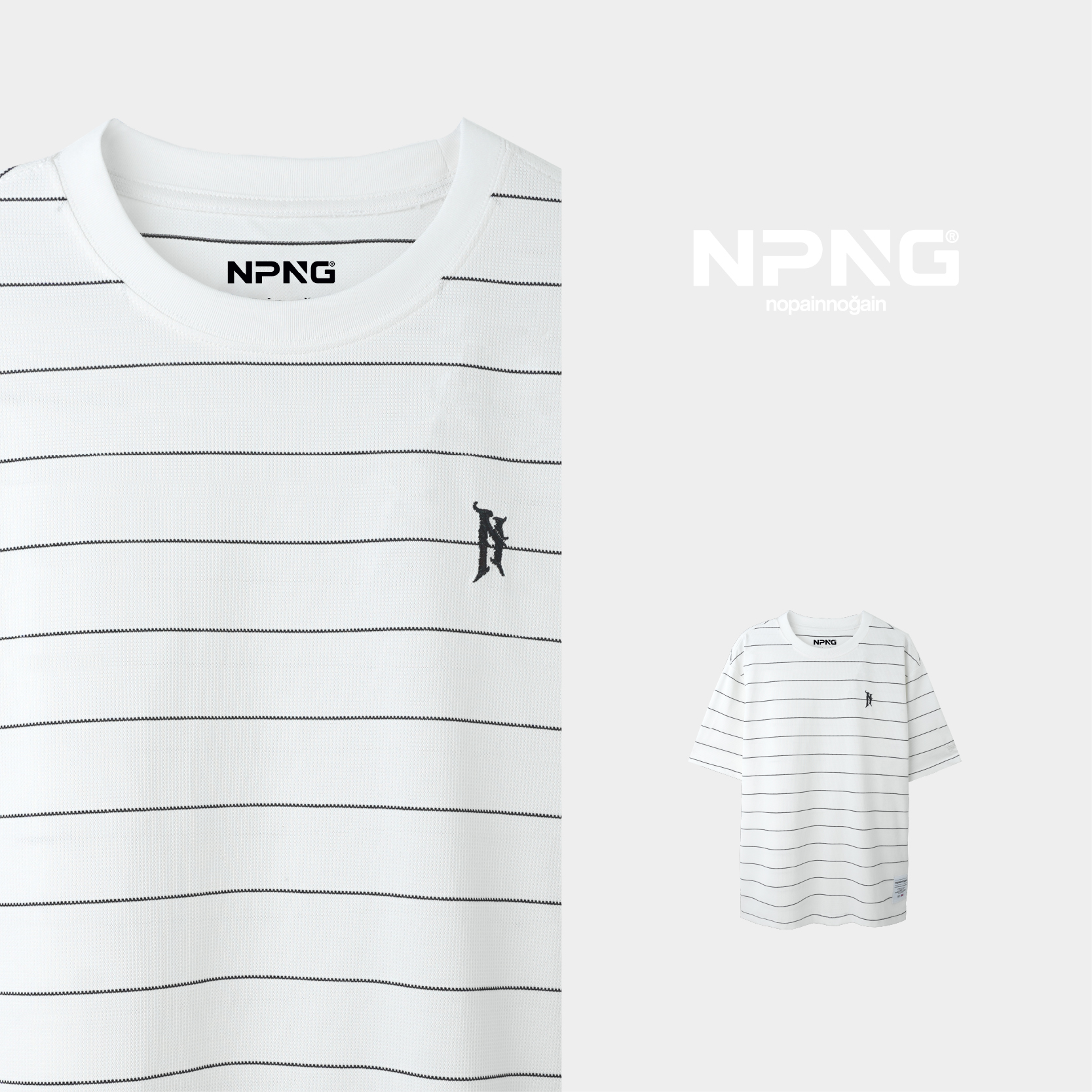 NPNG撞色条纹短袖T恤