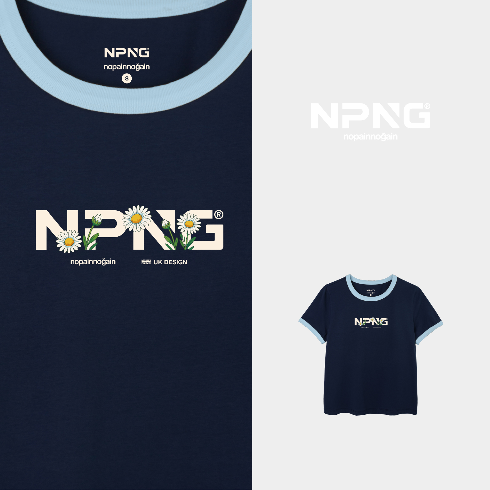 NPNG植覺蔓衍26春夏女裝撞邊圓領短袖T恤