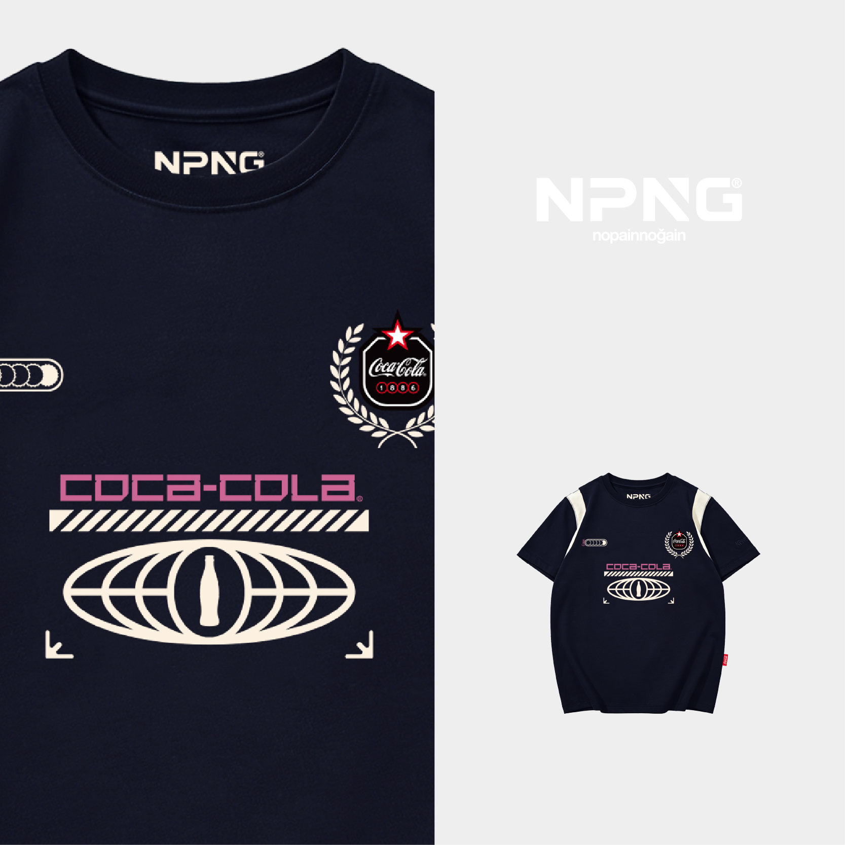 NPNG 可口可樂合作款復古運動撞色拼接女裝T賉