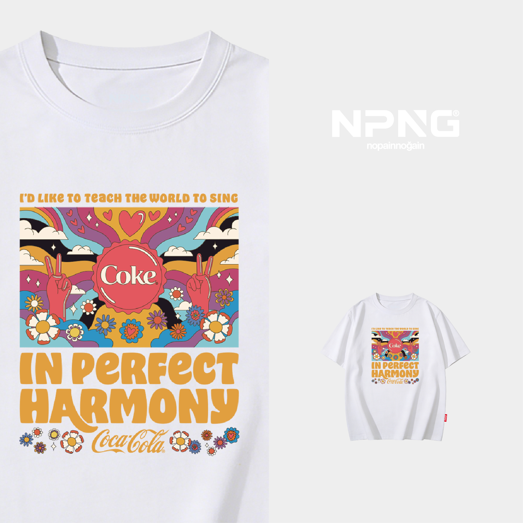 NPNG 可口可樂合作款音樂系列律動感音樂節女裝T賉