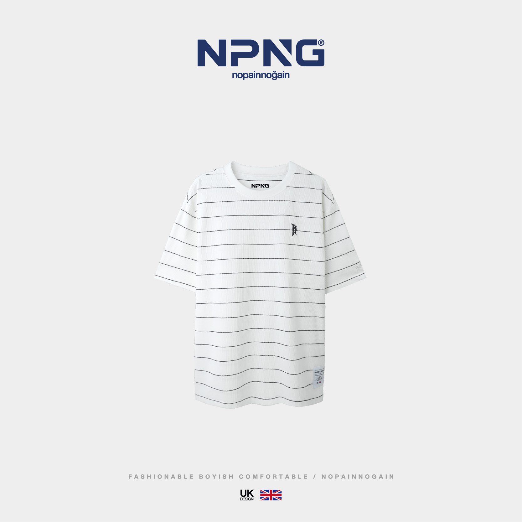 NPNG撞色条纹短袖T恤
