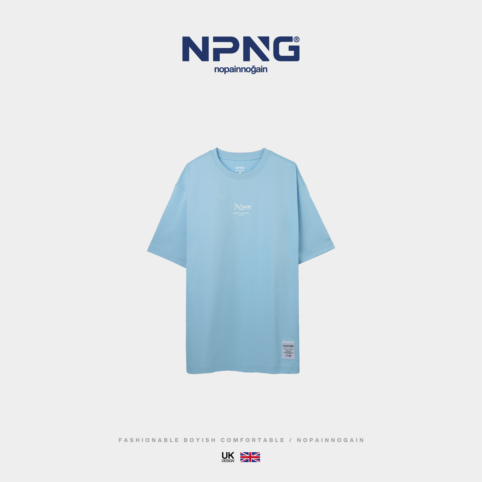 NPNG雛菊與植物結合印花26春夏中性圓領短袖T恤