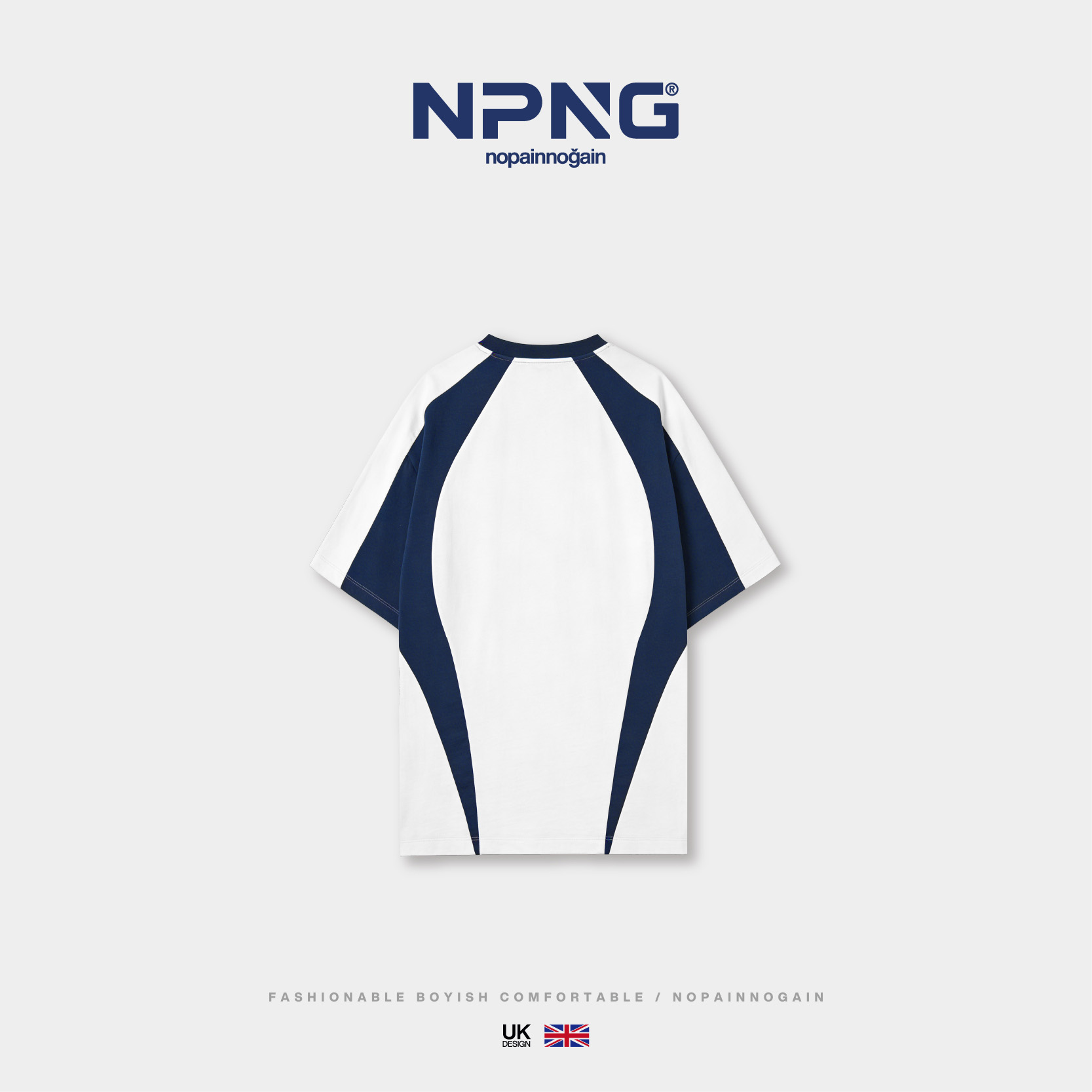 NPNG索罗娜面料撞色拼接短袖T恤