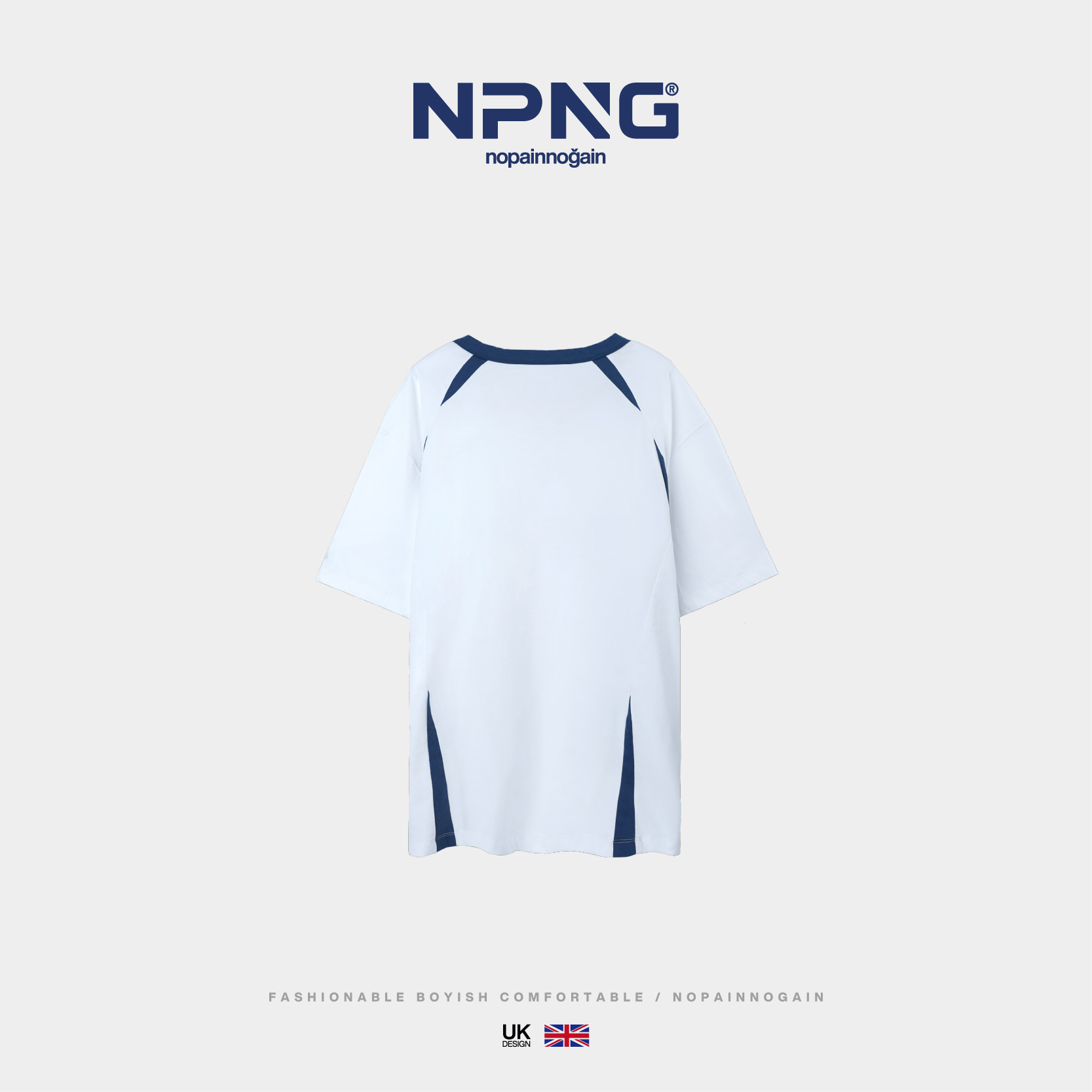 NPNG盾形“N”標印花插肩袖設計短袖T恤