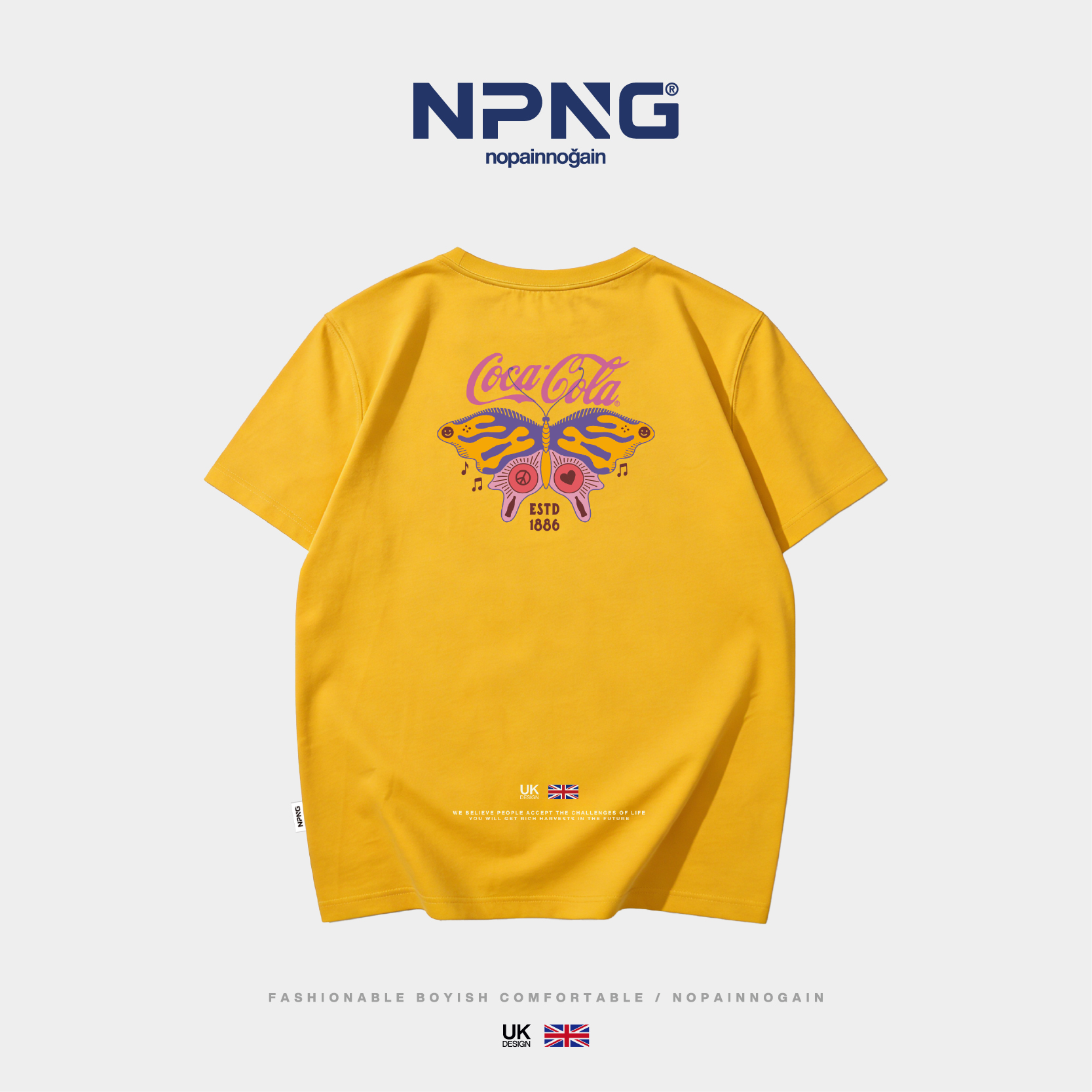 NPNG 可口可樂合作款音樂系列蝴蝶自由飛舞女裝T賉