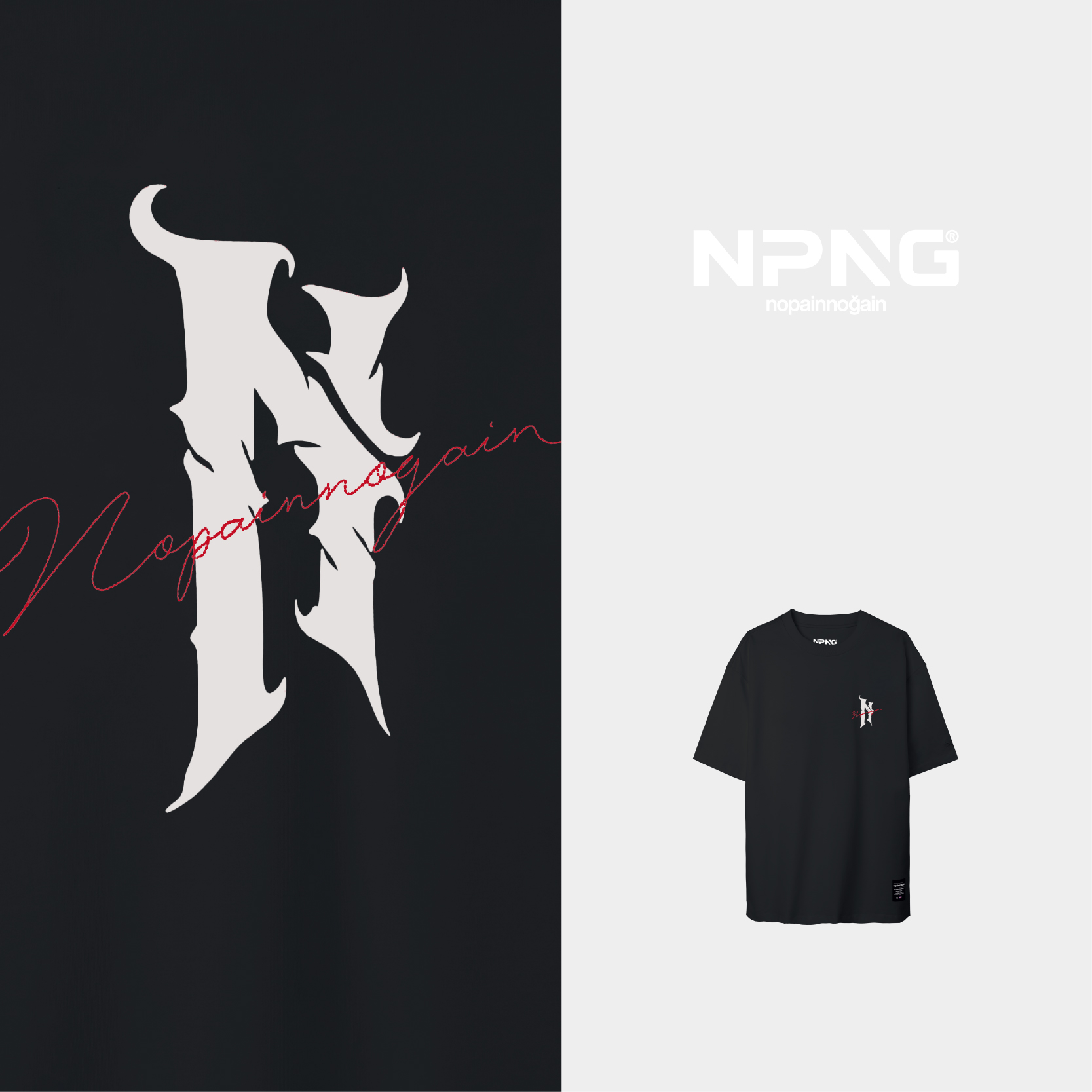 NPNG荊棘"N"標純棉刺繡短袖T恤