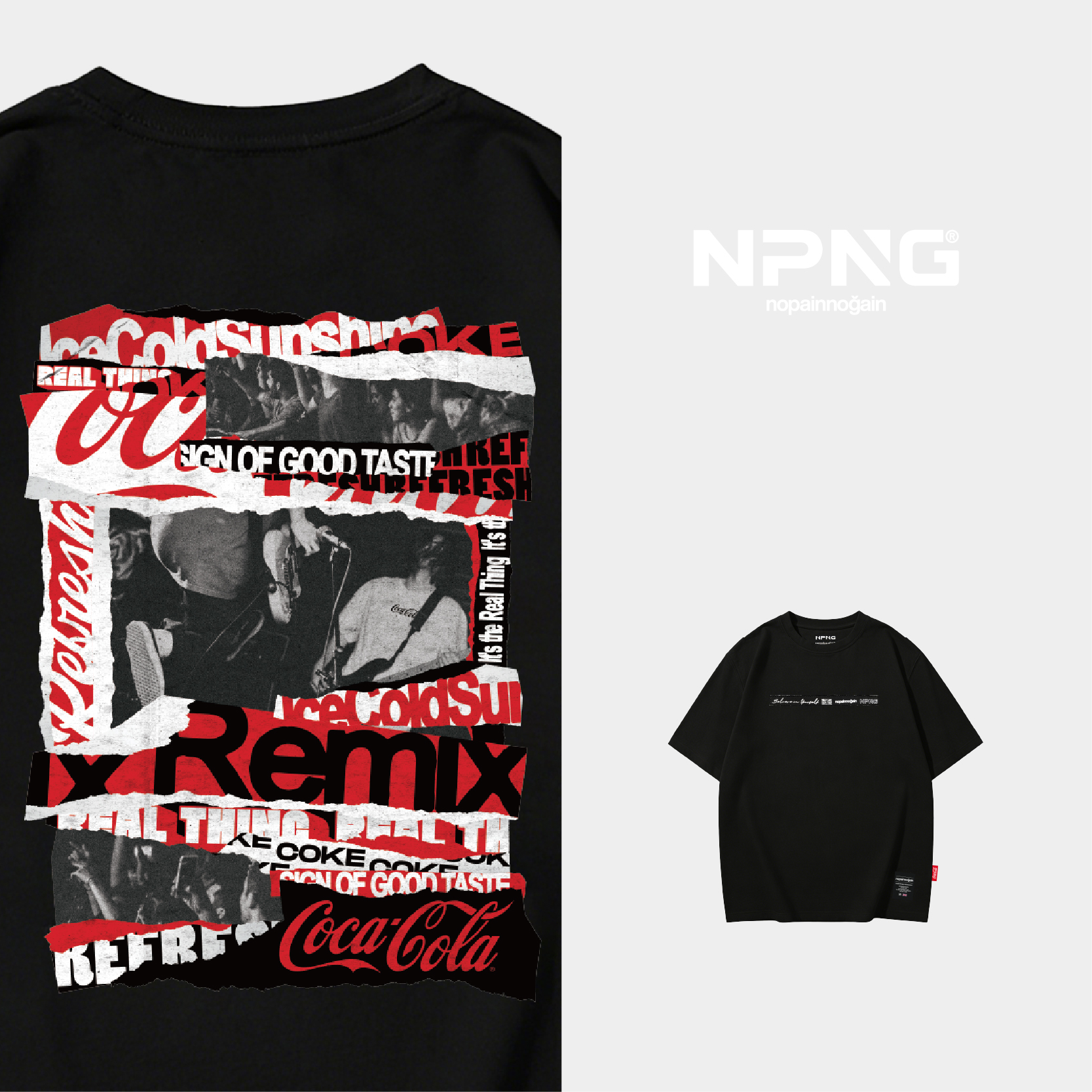 NPNG 可口可樂合作款音樂系列拼貼布男女裝