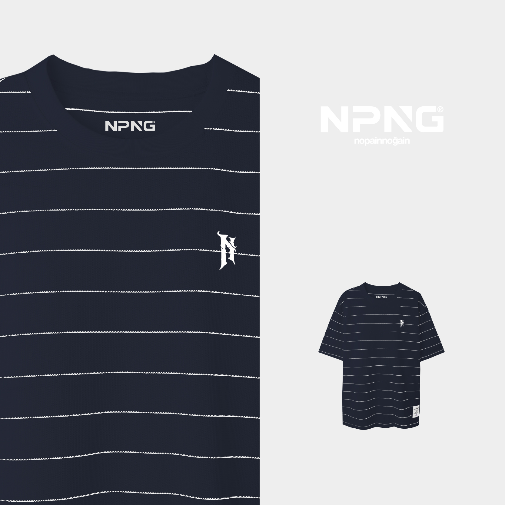 NPNG撞色条纹短袖T恤