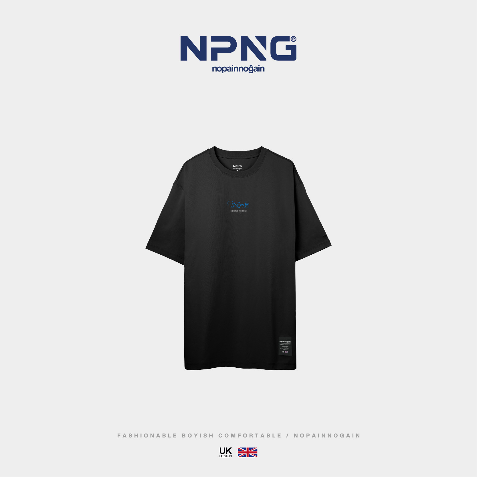 NPNG雛菊與植物結合印花26春夏中性圓領短袖T恤