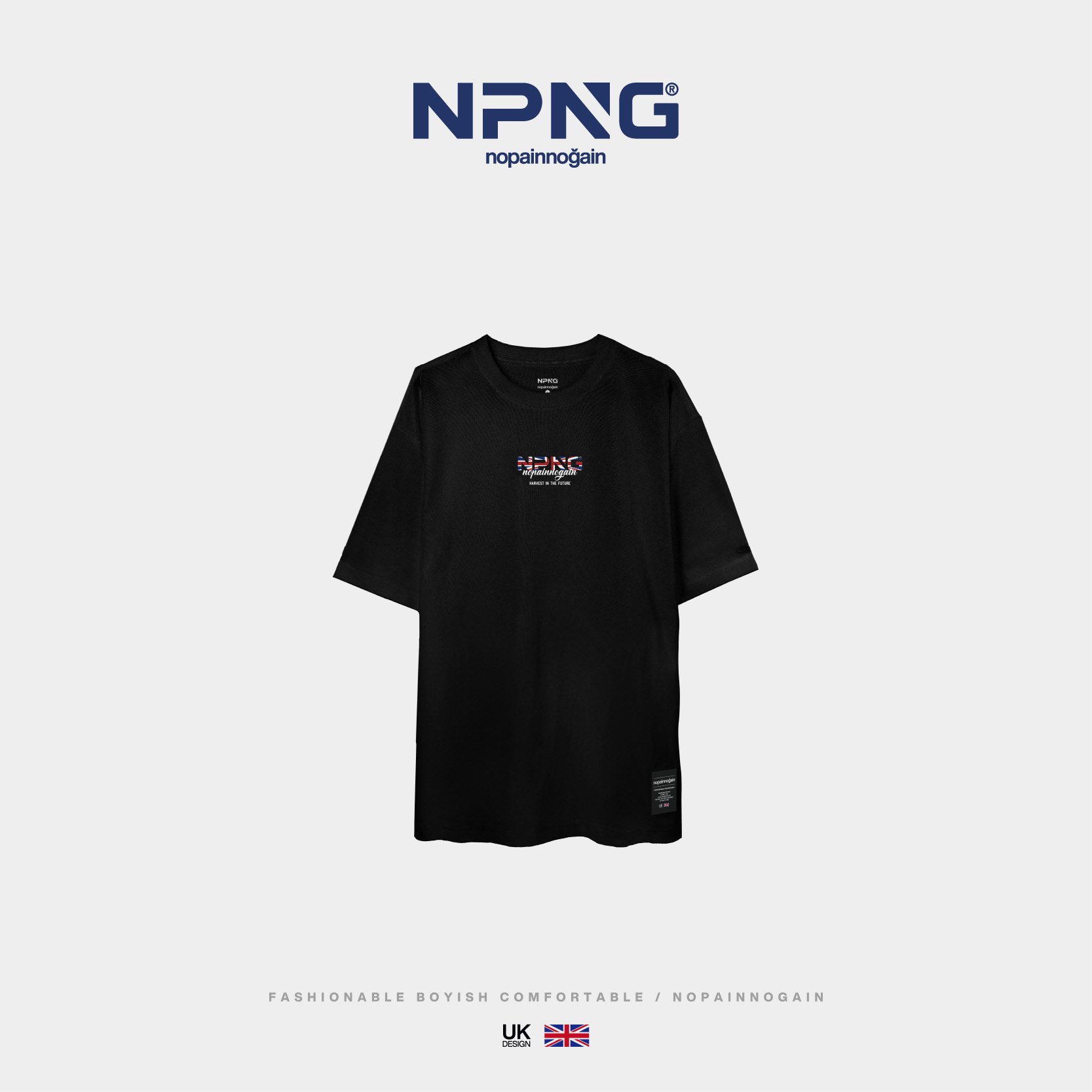 NPNG英國國旗印花26春夏中性圓領短袖T恤