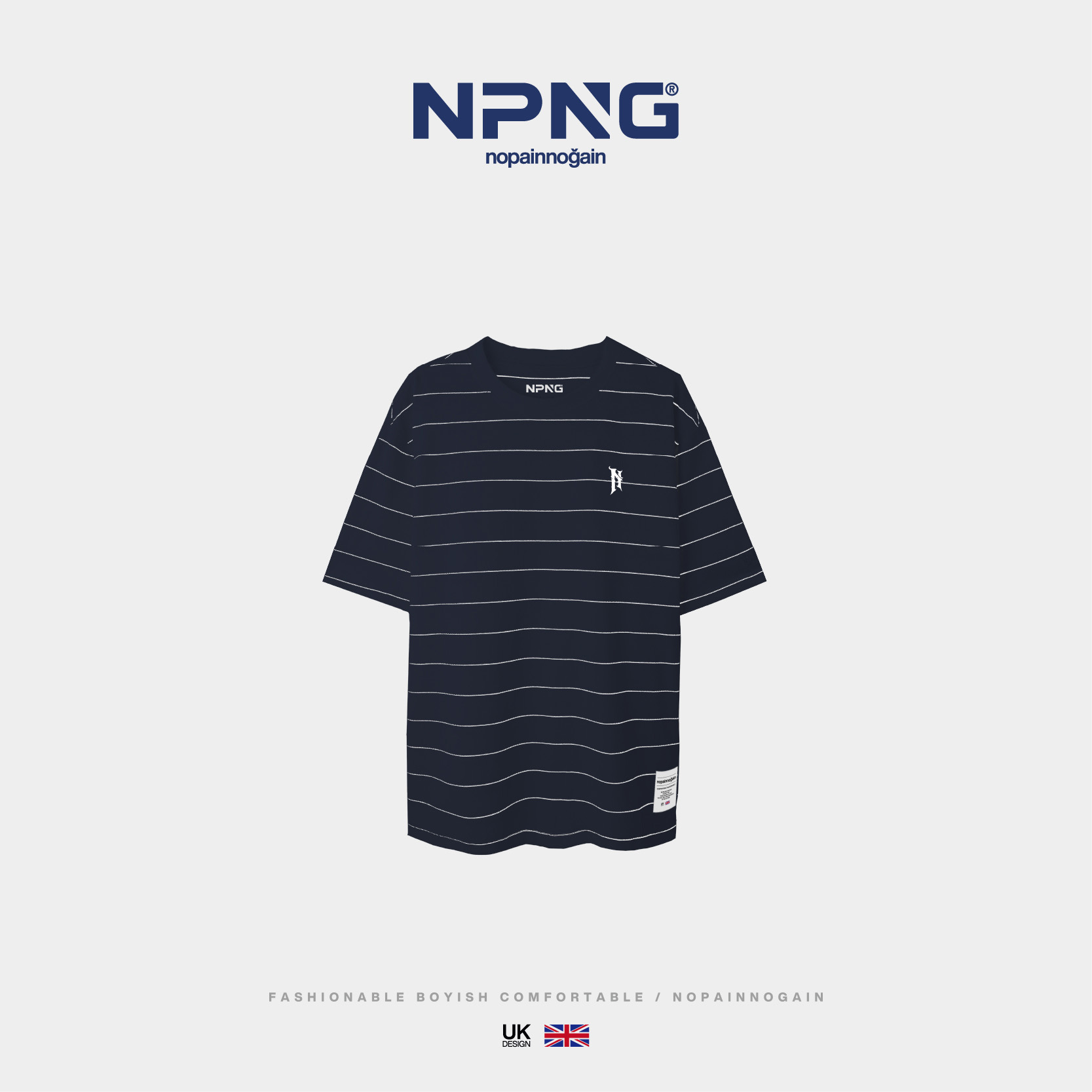NPNG撞色条纹短袖T恤