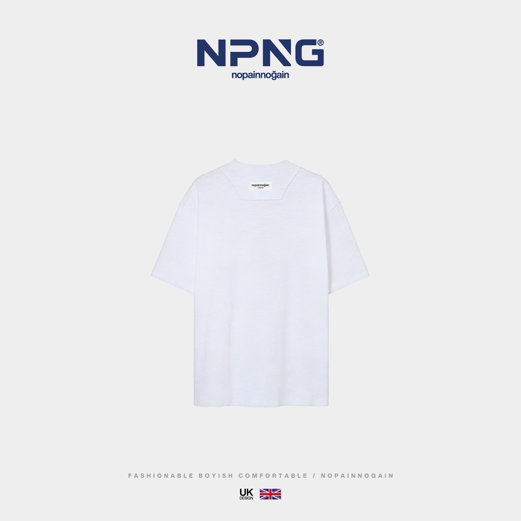 NPNG英国国旗小标纯棉短袖T恤