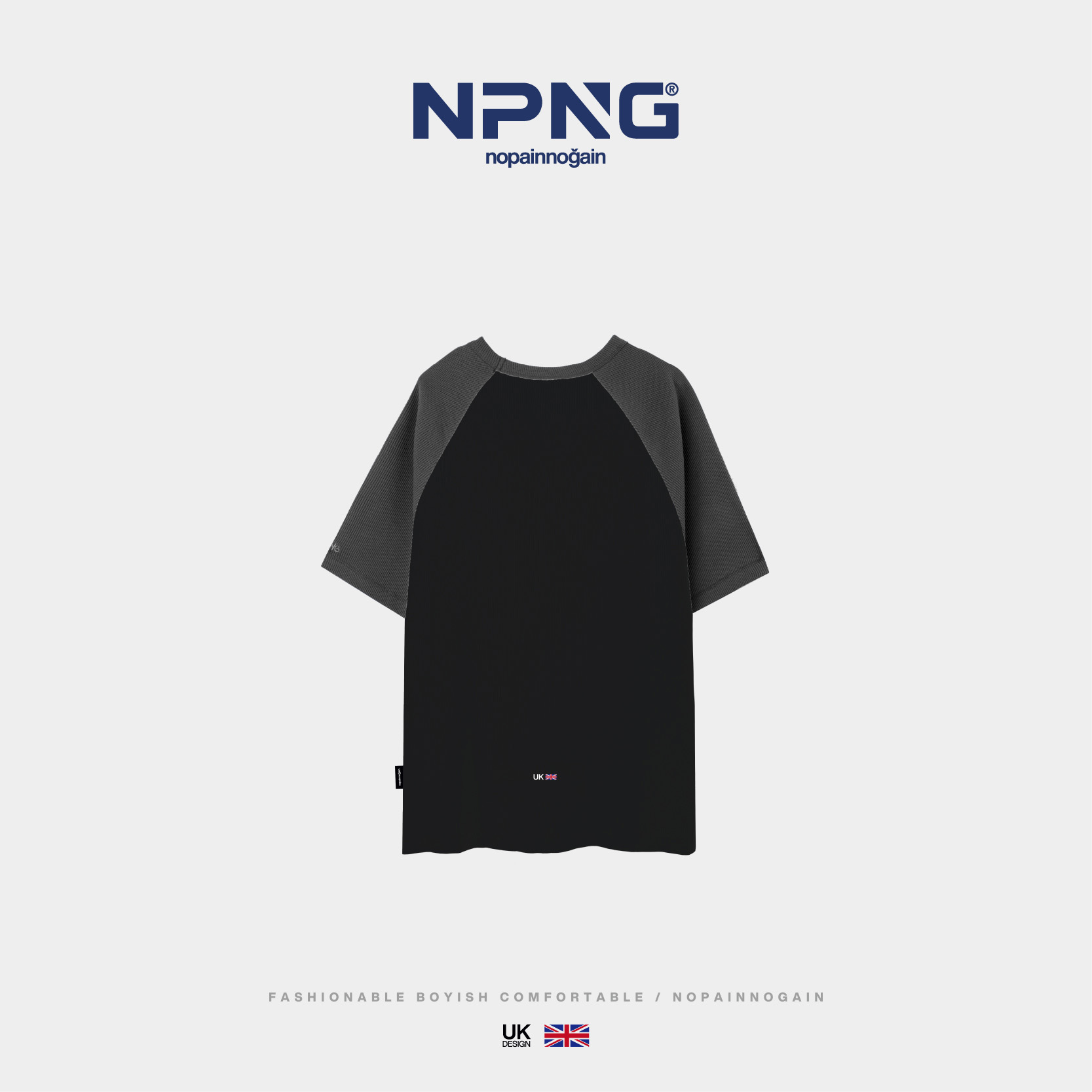 NPNG威化格面料插肩短袖T恤