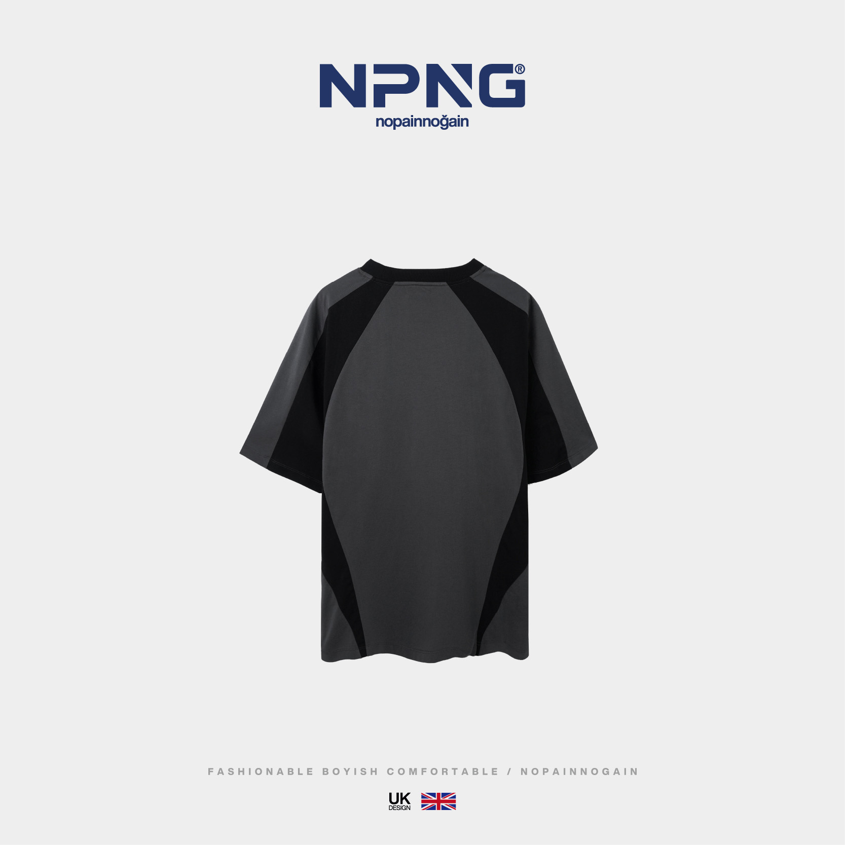 NPNG索罗娜面料撞色拼接短袖T恤