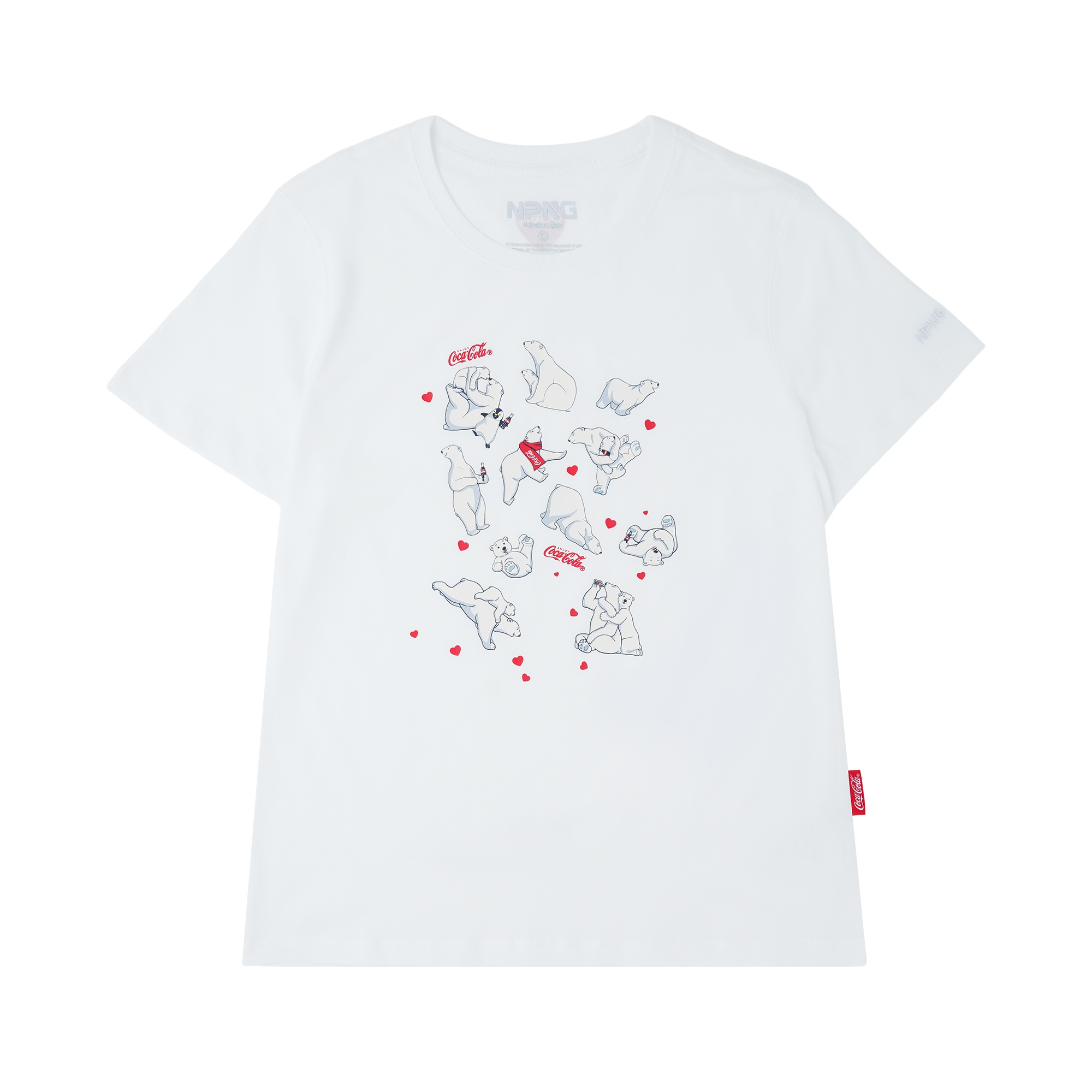 NPNG 可口可樂合作款 北極熊條紋圓領短袖T恤