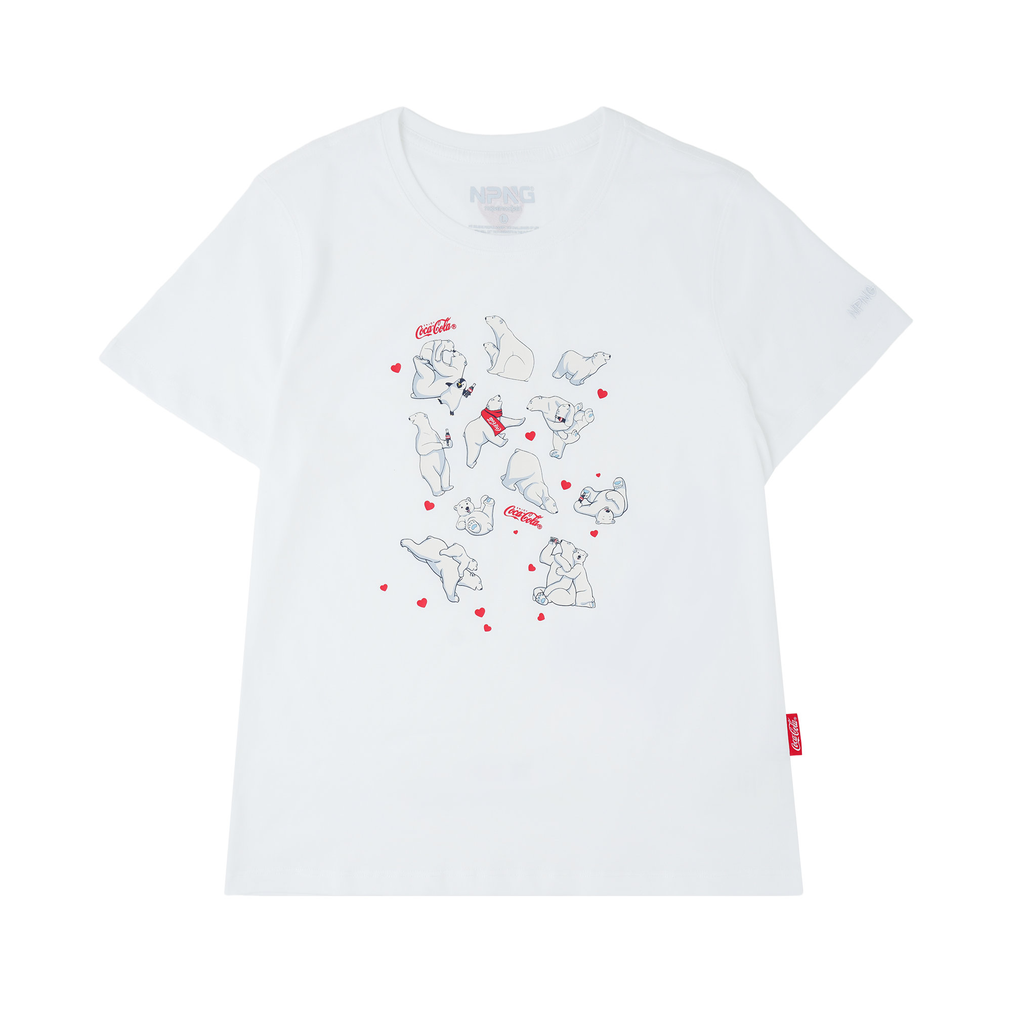 NPNG 可口可樂合作款 北極熊條紋圓領短袖T恤 NPTA26K0010-SS303-WHC
