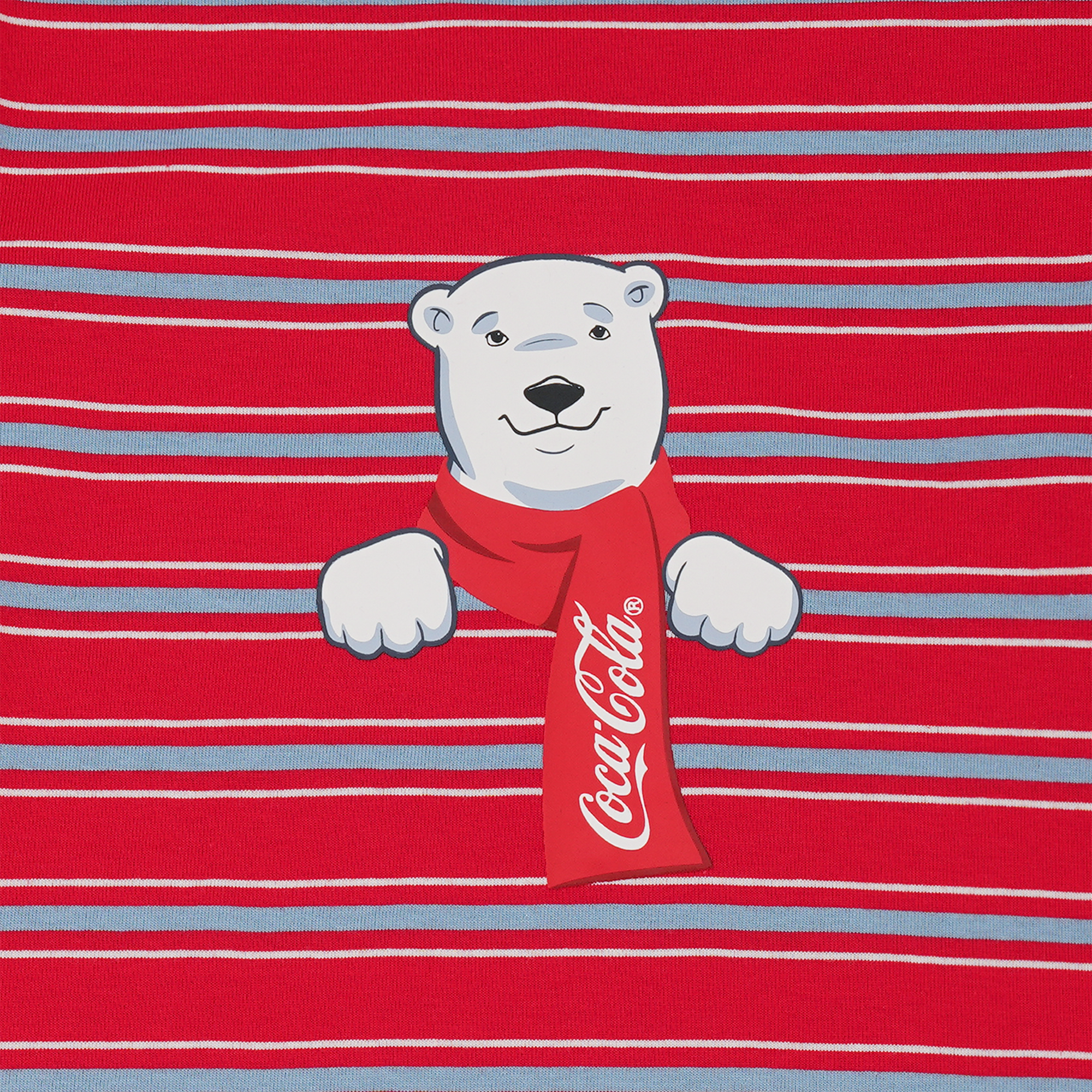 NPNG 可口可樂合作款 北極熊條紋圓領短袖T恤 NPTA26K0005-SS301-RED