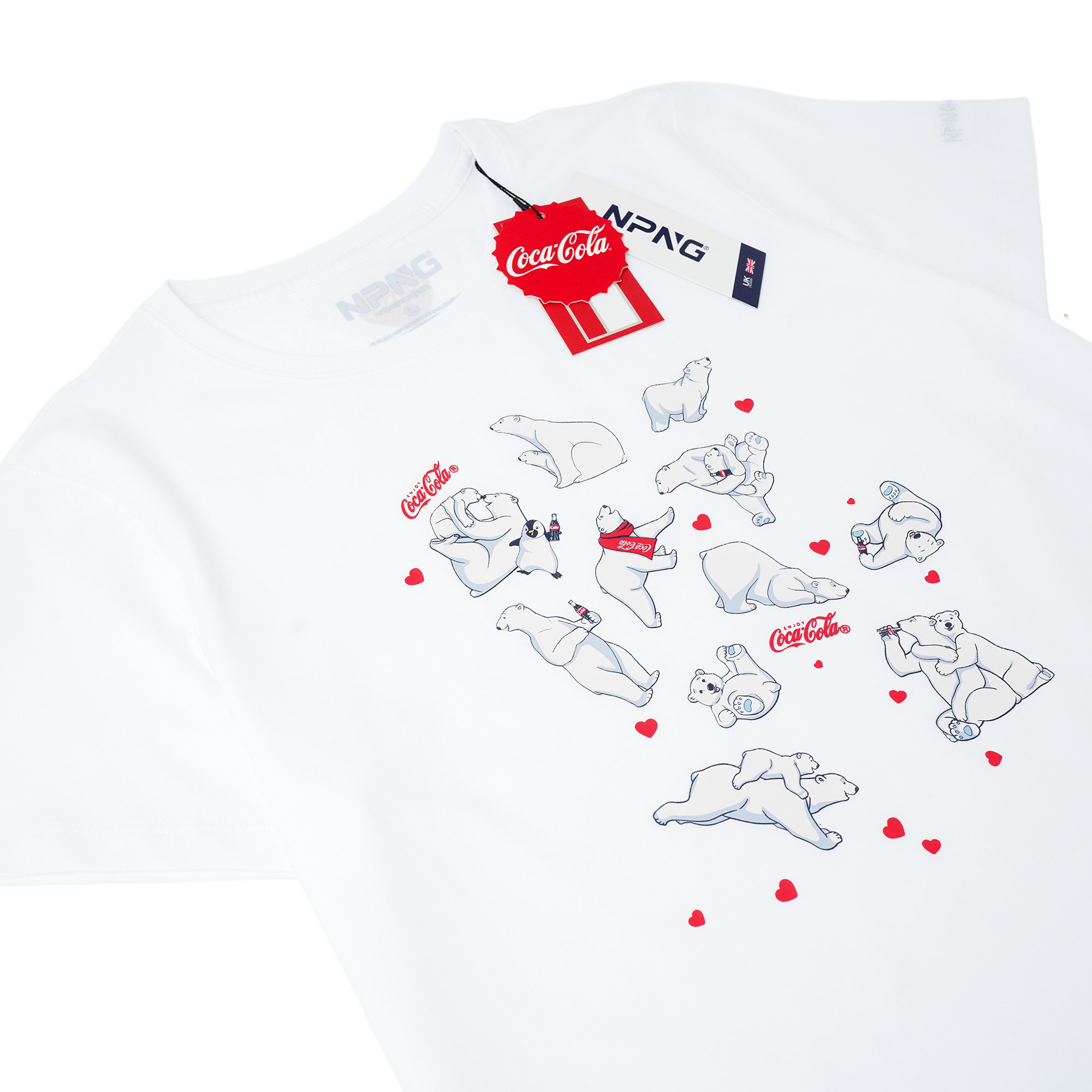 NPNG 可口可樂合作款 北極熊條紋圓領短袖T恤 NPTA26K0010-SS303-WHC