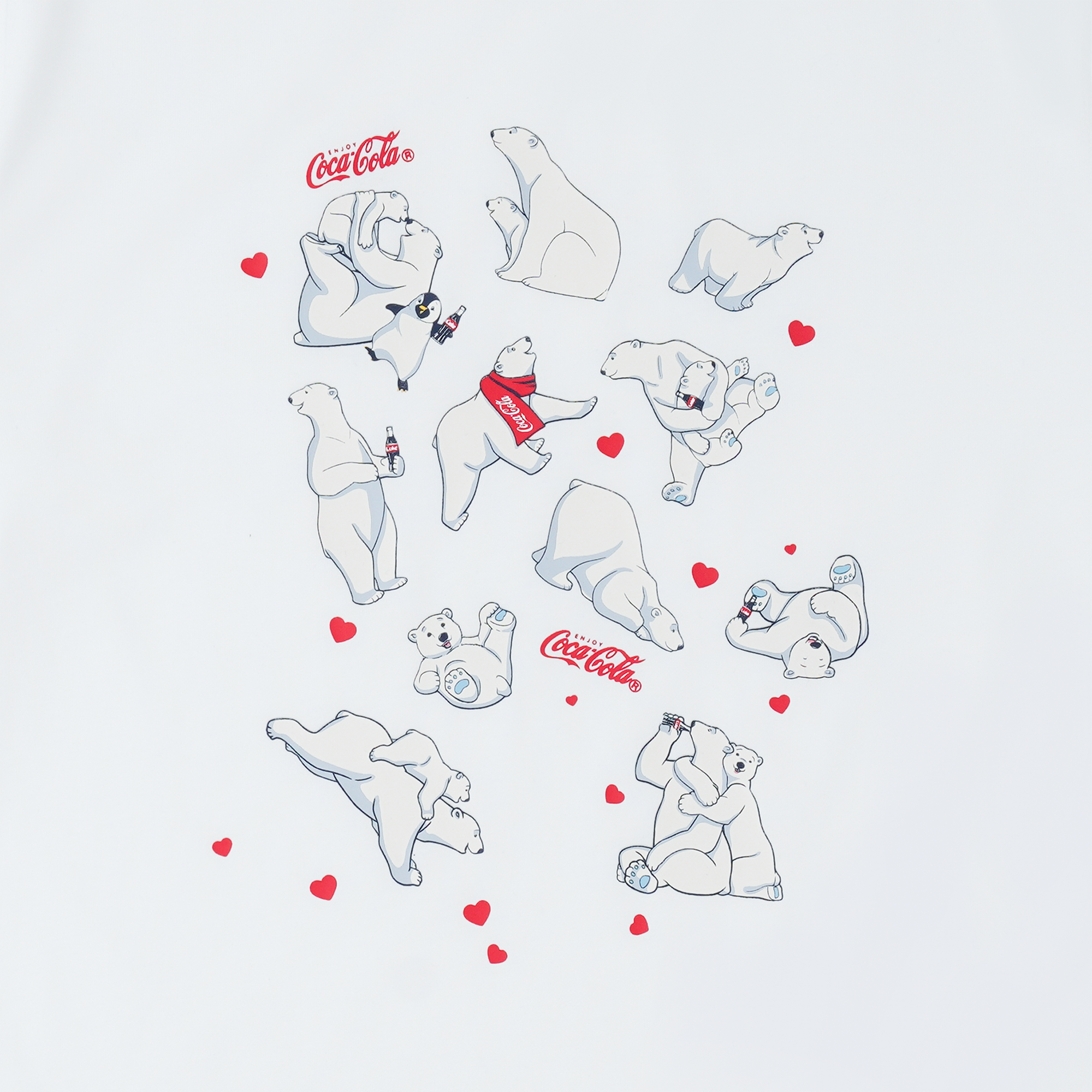 NPNG 可口可樂合作款 北極熊條紋圓領短袖T恤 NPTA26K0010-SS303-WHC