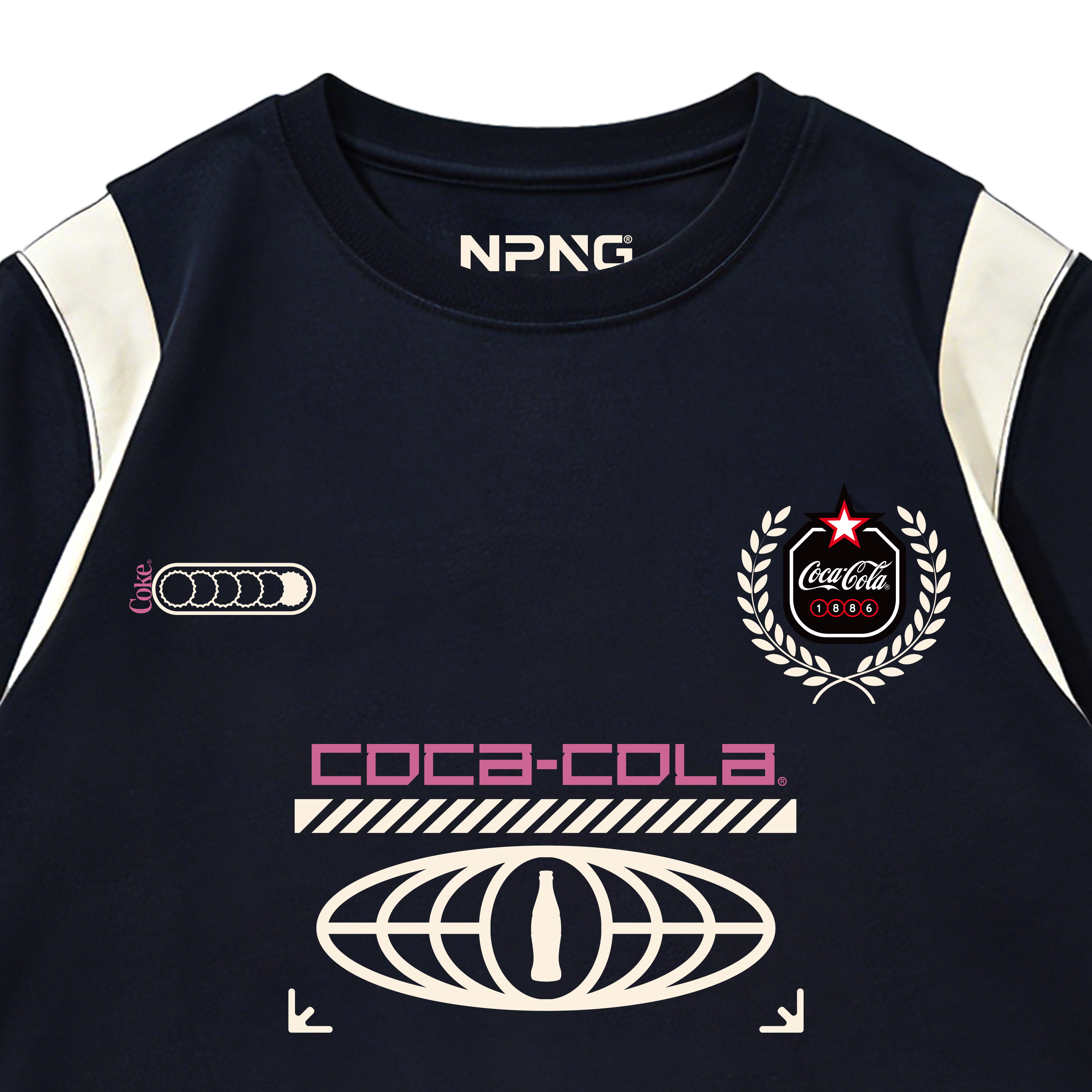 NPNG 可口可樂合作款復古運動撞色拼接女裝T賉