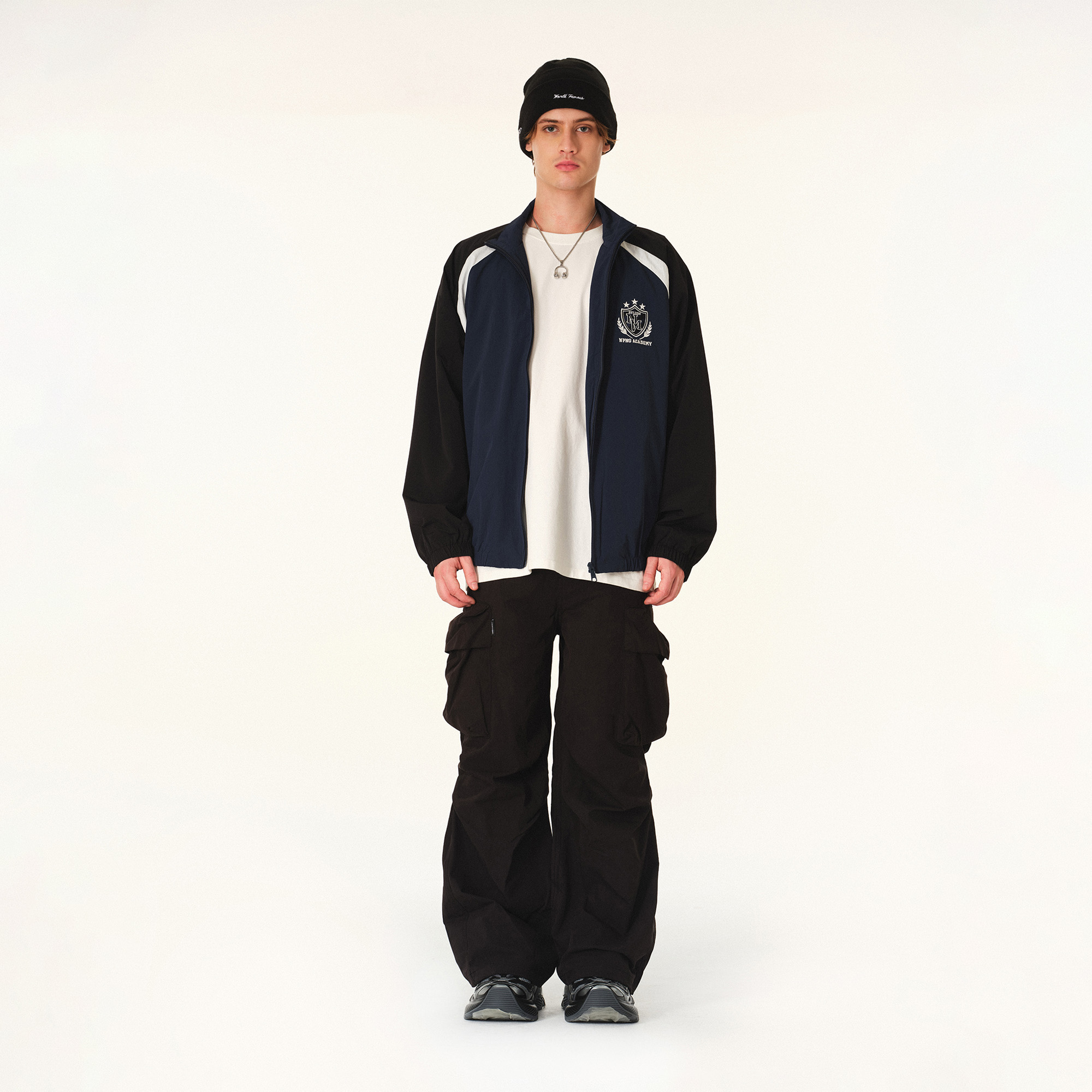 NPNG 復古運動撞色拼接風衣 NPA25BW0012-FW144