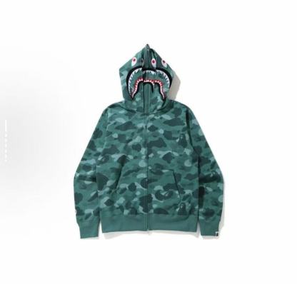 BAPE 迷彩鲨鱼连帽拉链卫衣