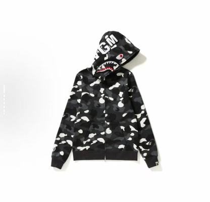 BAPE 迷彩鲨鱼连帽拉链卫衣