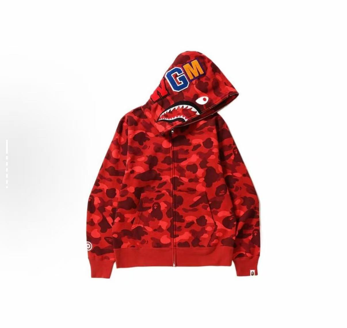 BAPE 迷彩鲨鱼连帽拉链卫衣