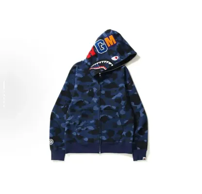 BAPE 迷彩鲨鱼连帽拉链卫衣